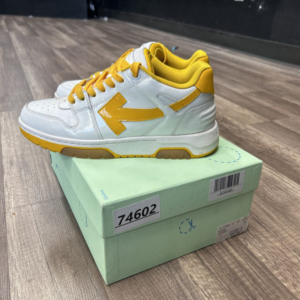 Off white out of office patent white yellow