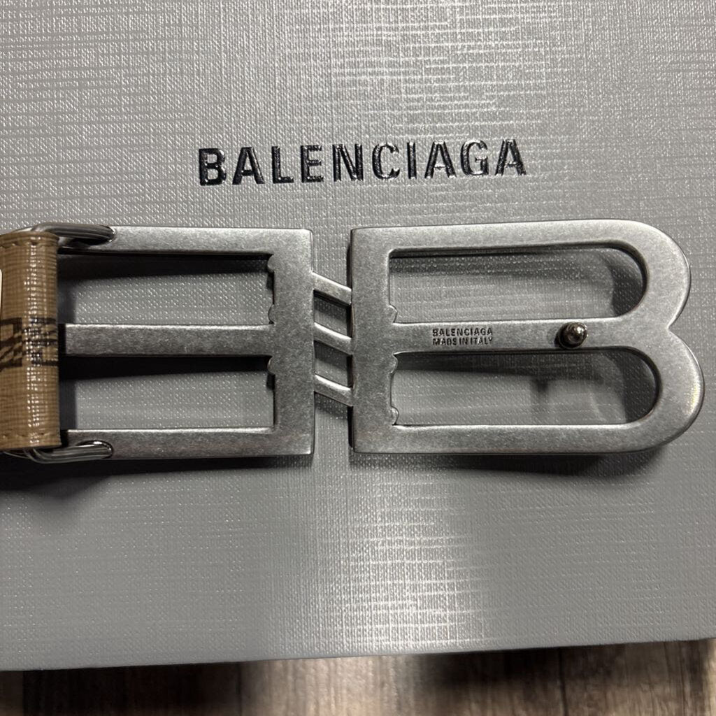 Balenciaga monogram belt beige