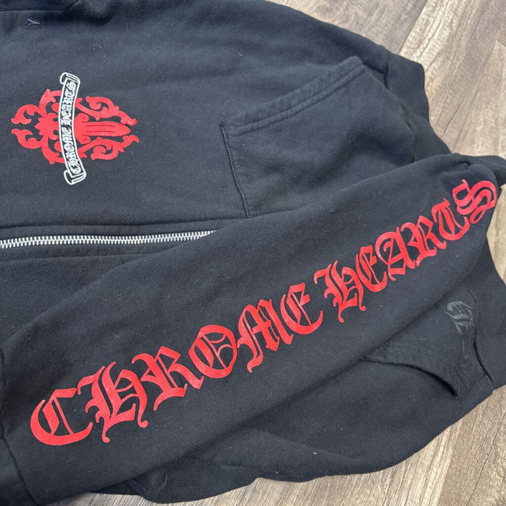 Chrome hearts dagger zip up black red
