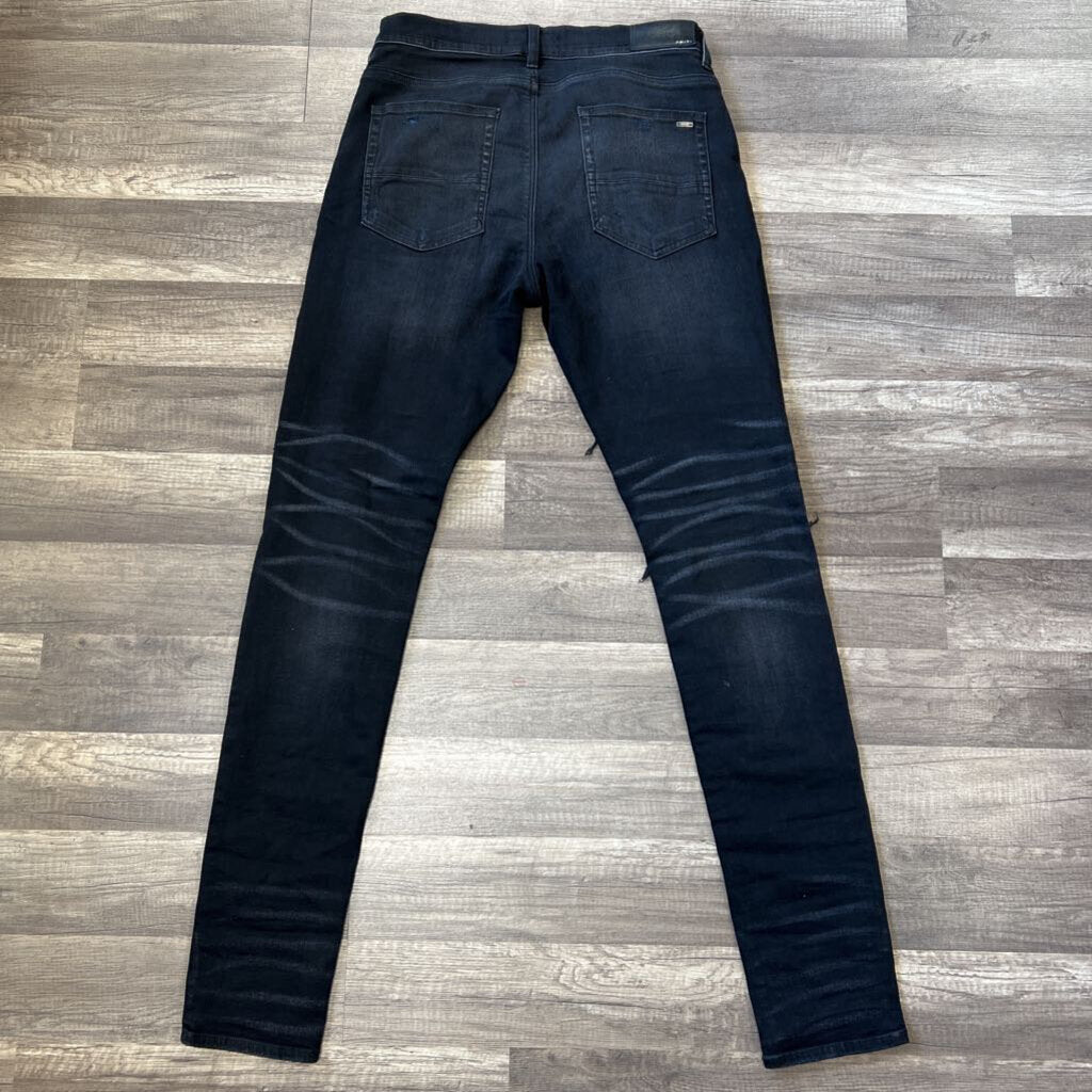 Amiri jeans black leopard print