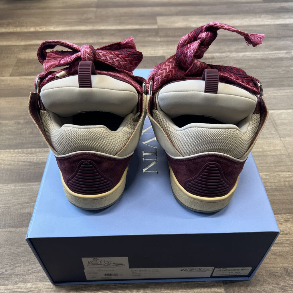 Lanvin Curb Sneaker Burgundy Beige