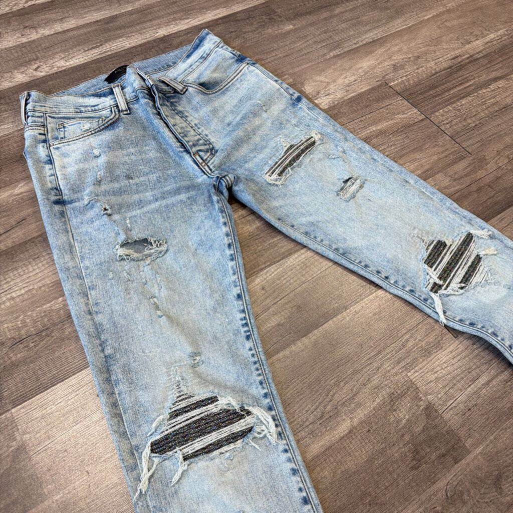 Amiri Jean Mx1 Light Wash Sequins