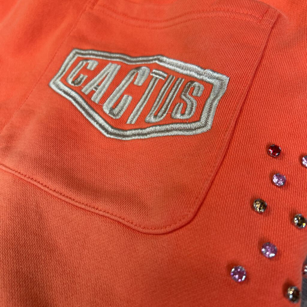 Cactus Rhinestone Sweatpants Orange