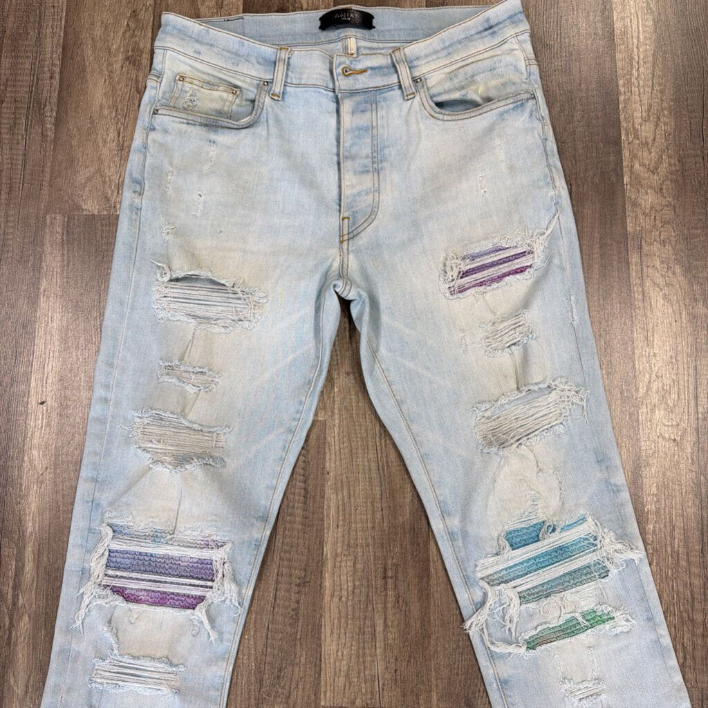Amiri Jean Mx1 Light Wash Tie Dye