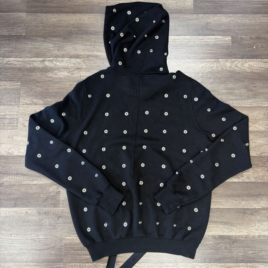 Rick Owen Jumbo Gimp Button Hoodie
