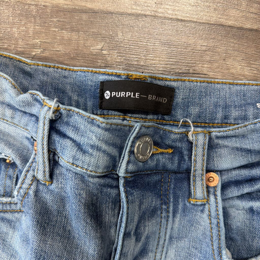 Purple Jean Distressed Light Blue