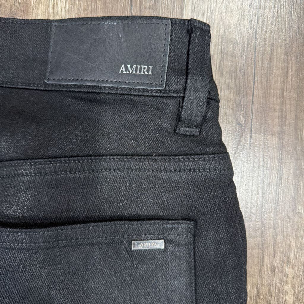 Amiri Jeans Black Wax Staggered Logo