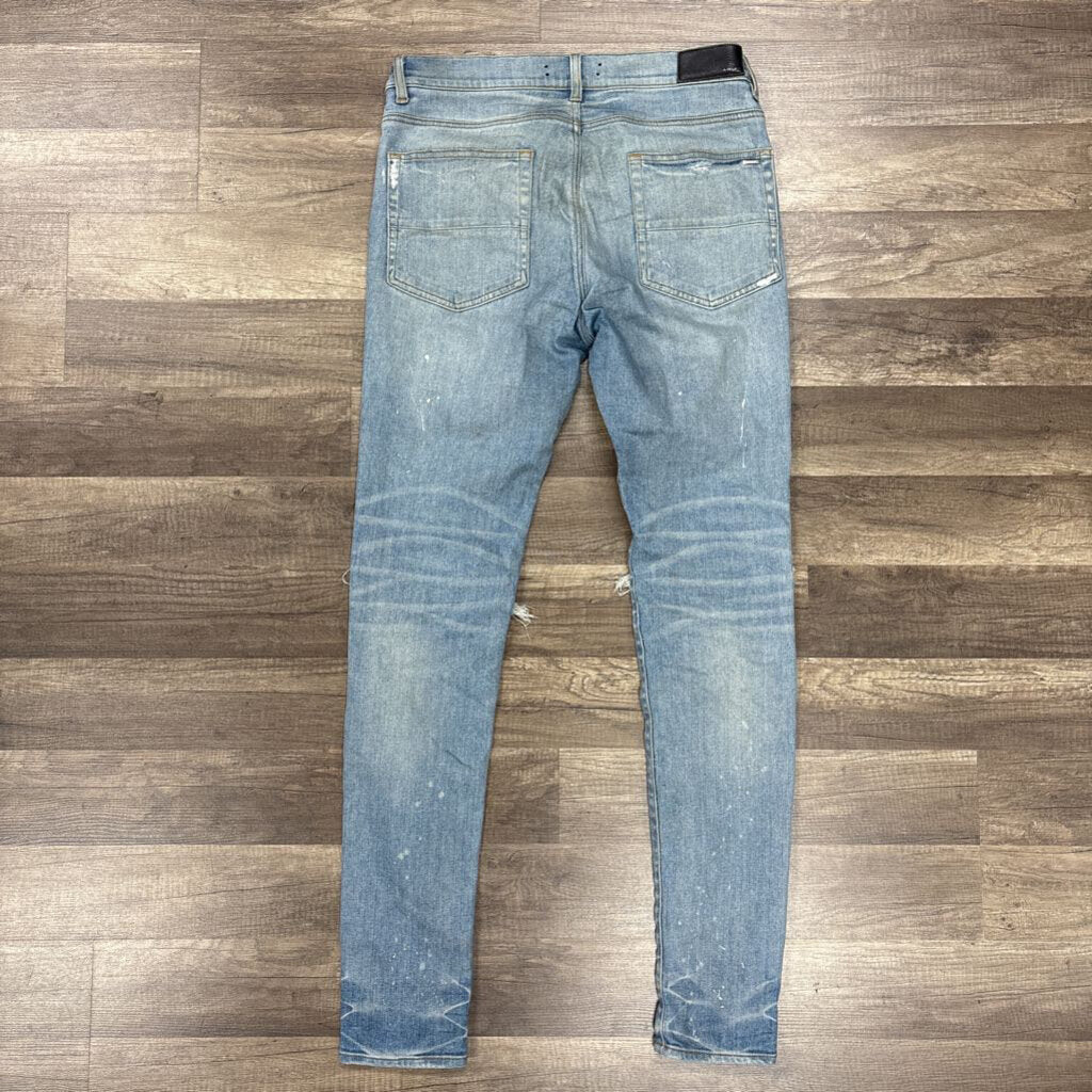 Amiri Jeans MX 1 green flannel patch