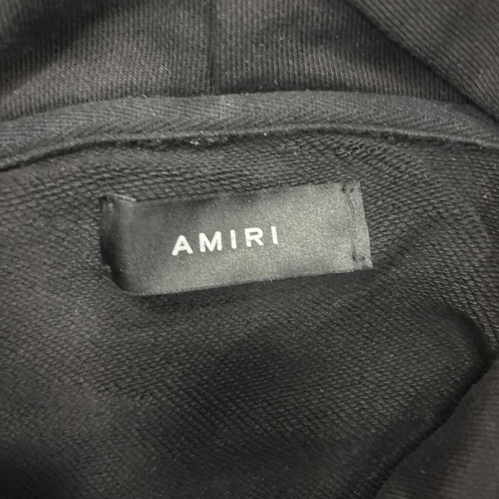 Amiri Hoodie Staggered Logo Black