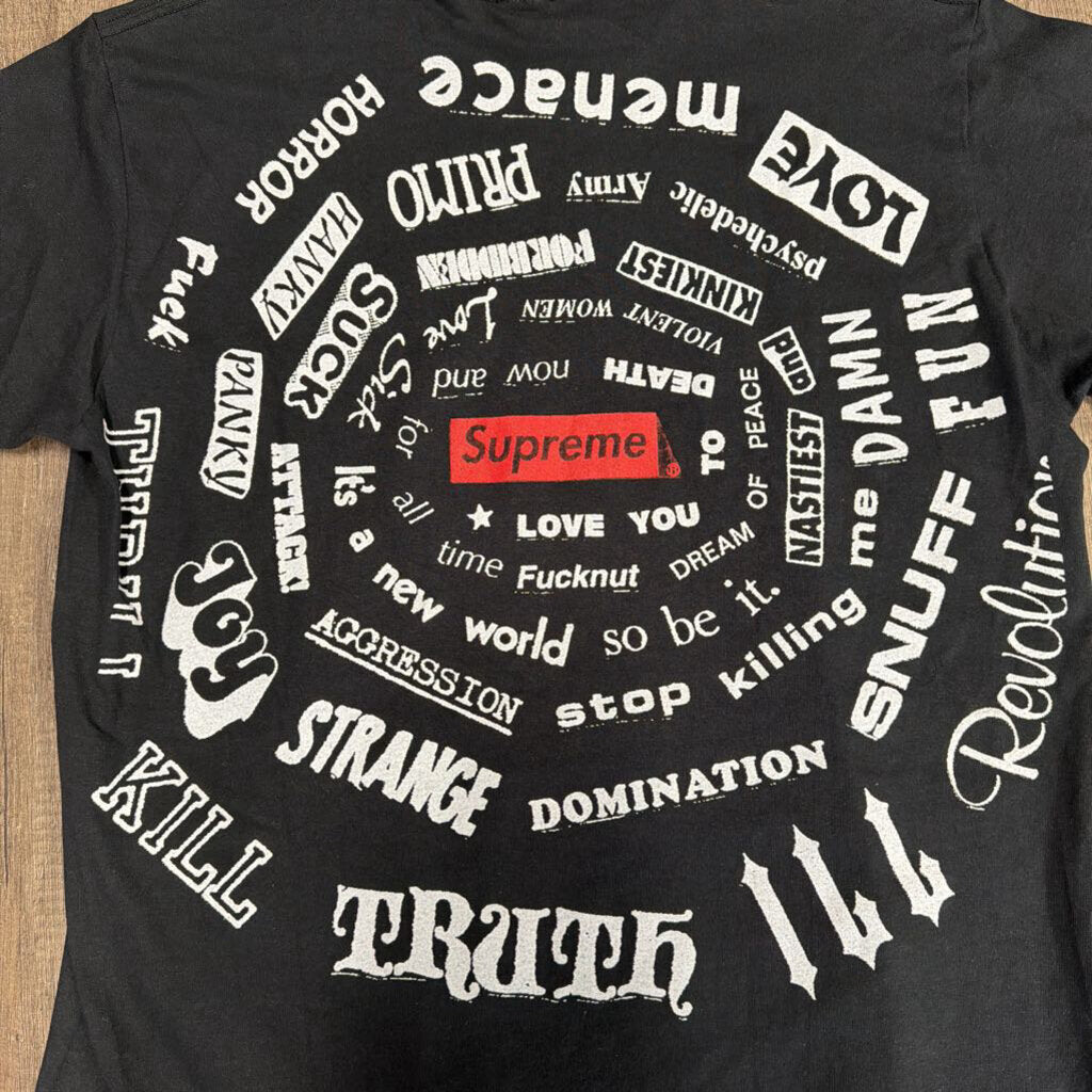 Supreme shirt black multi logo back