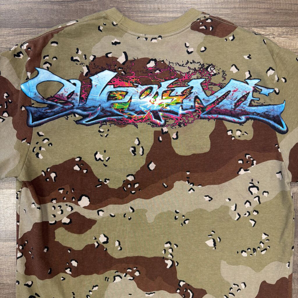 Supreme camo shirt blue logo