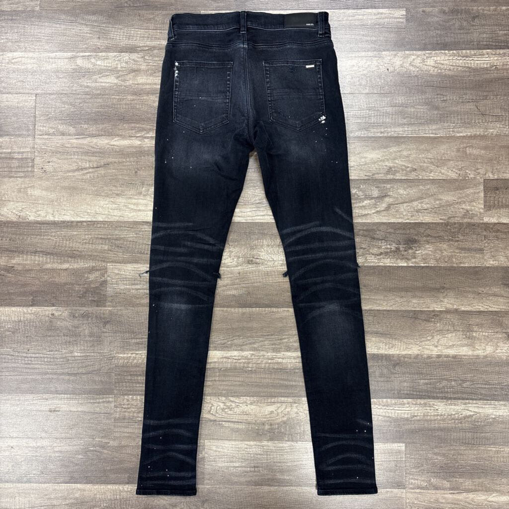Amiri jean mx1 black brown flannel patch