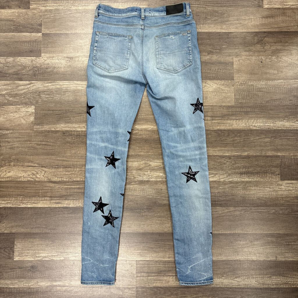 Amiri Jean bandana star patchwork