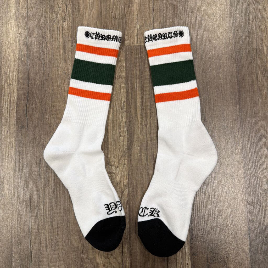 Chrome hearts socks orange green stripe
