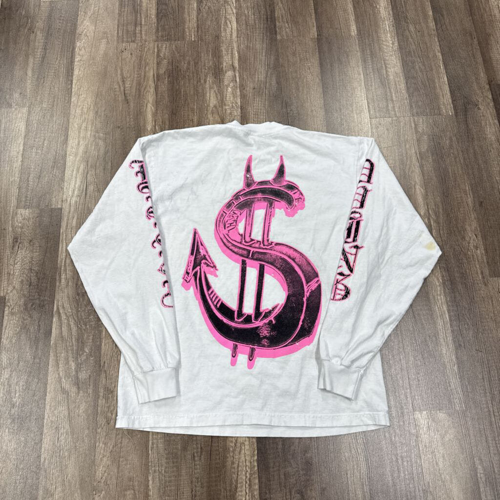 Saints Shirt White L/S Pink Logo