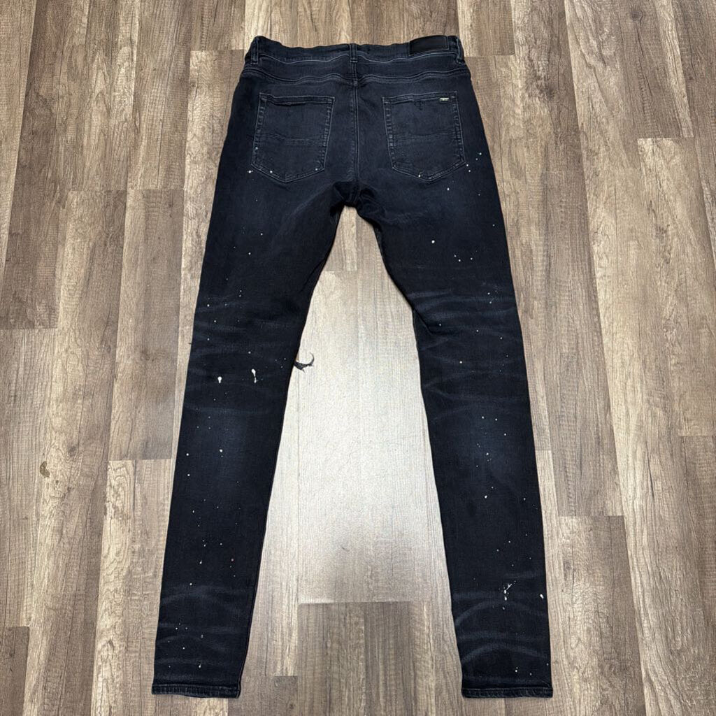 Amiri Jeans Black Paint Splatter