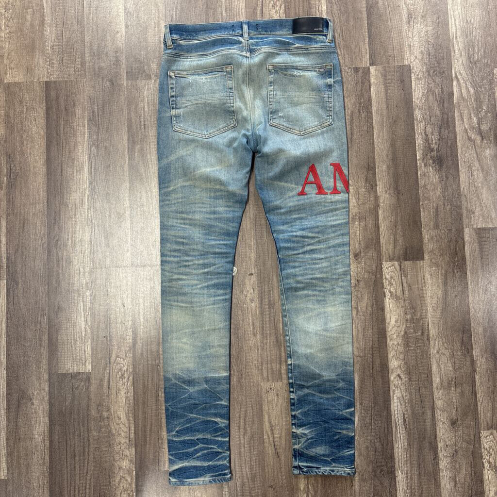 Amiri Jean Mx1 Red patch Blue