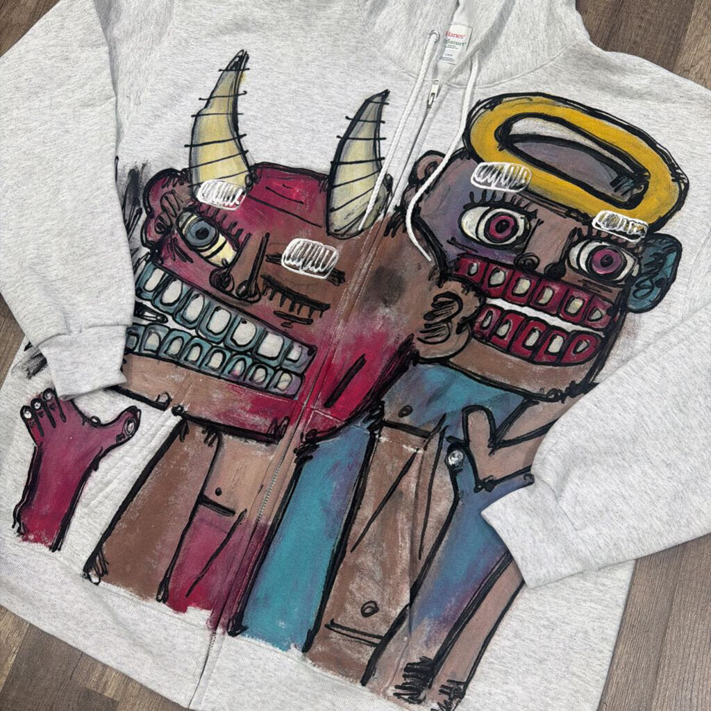Father Ahki grey two face zip up
