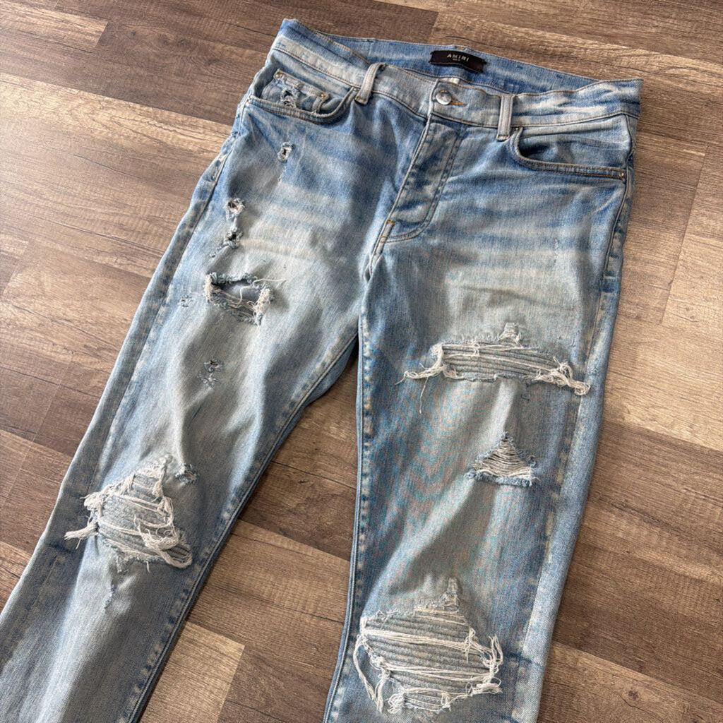 Amiri Jean Mx1 Blue denim patch