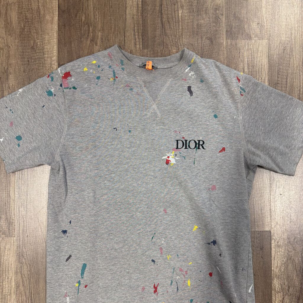 Dior paint splatter shirt grey