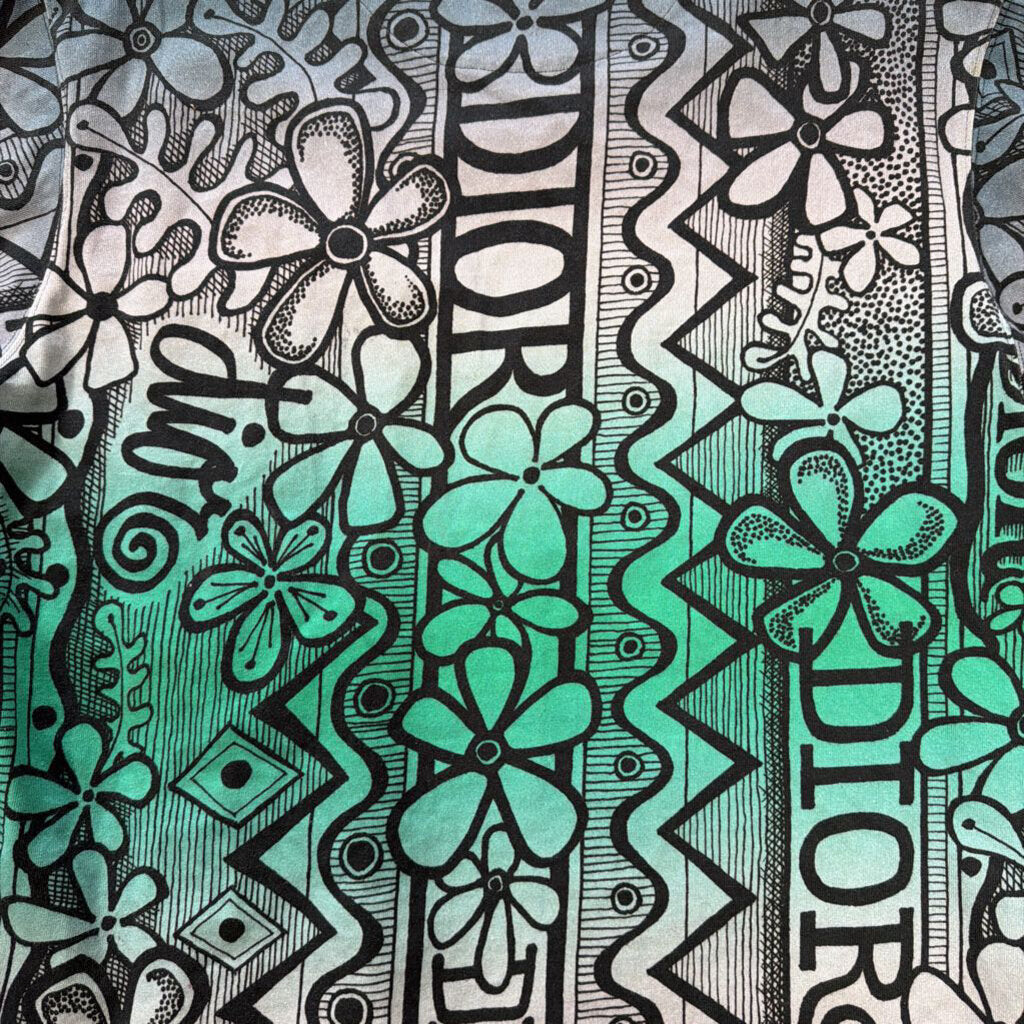 Dior x Stussy logo shirt grey green