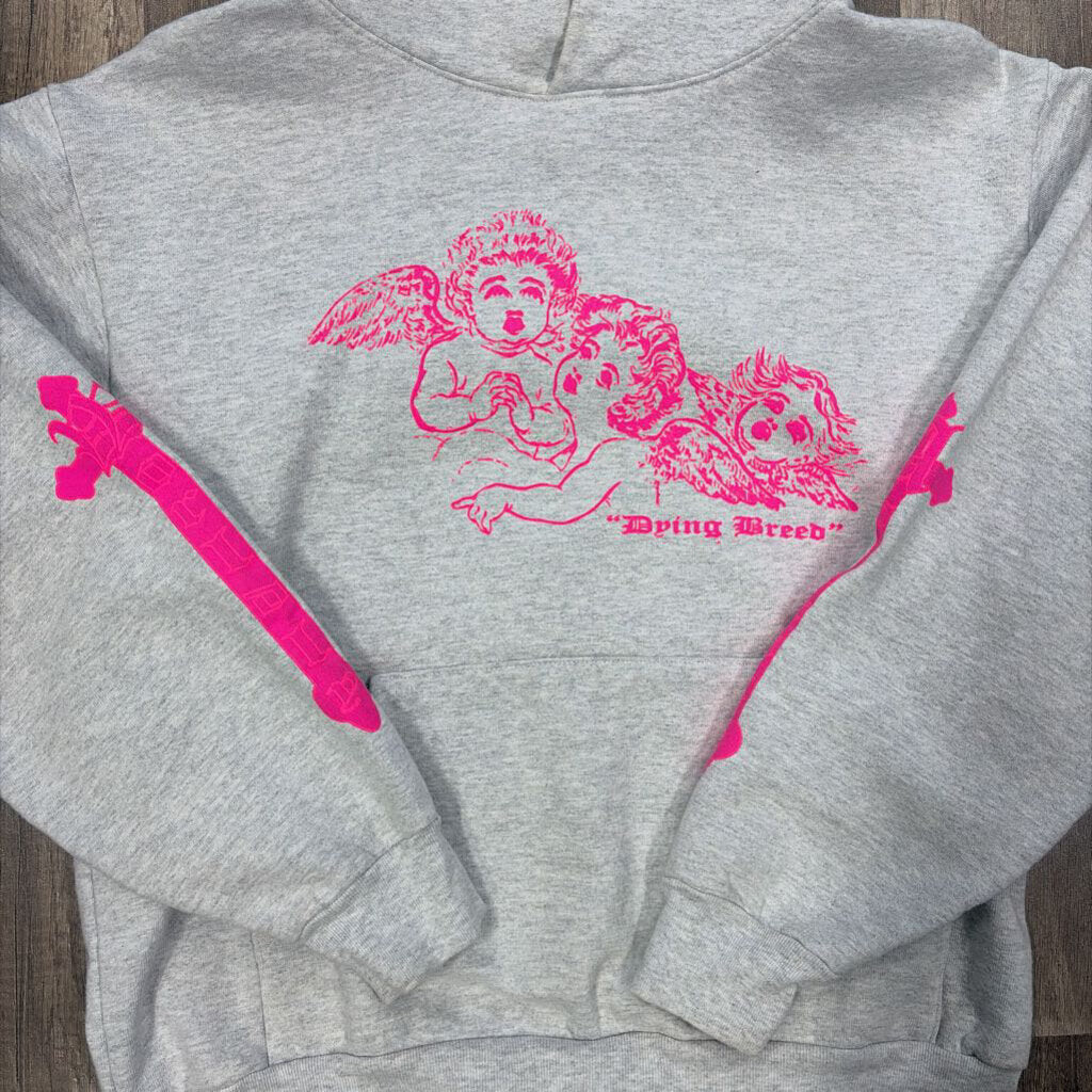Saints grey pink angel hoodie