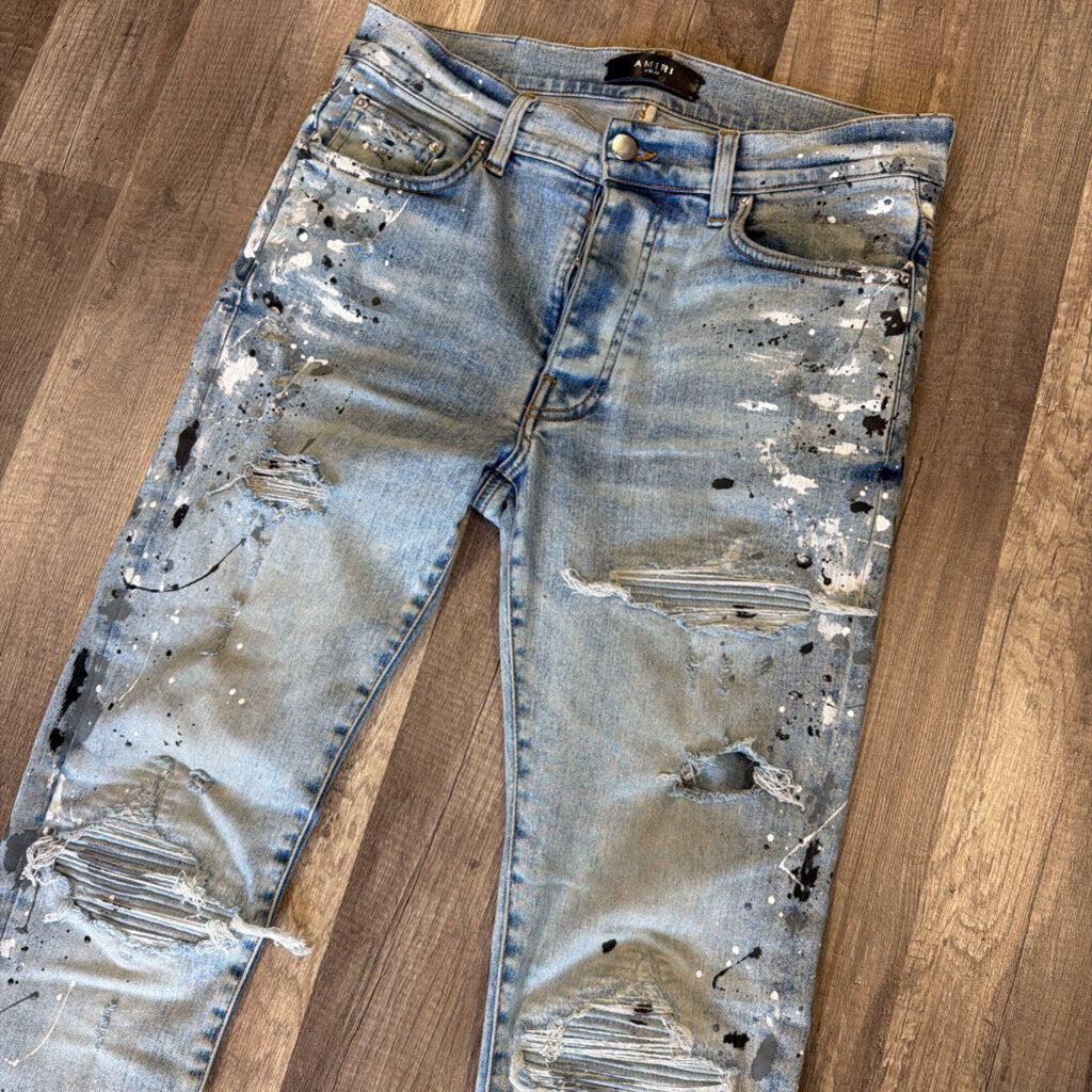 Amiri Jean mx 1 paint splatter denim patch