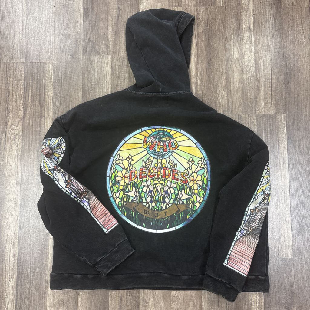 Who Decides War Hoodie Black White