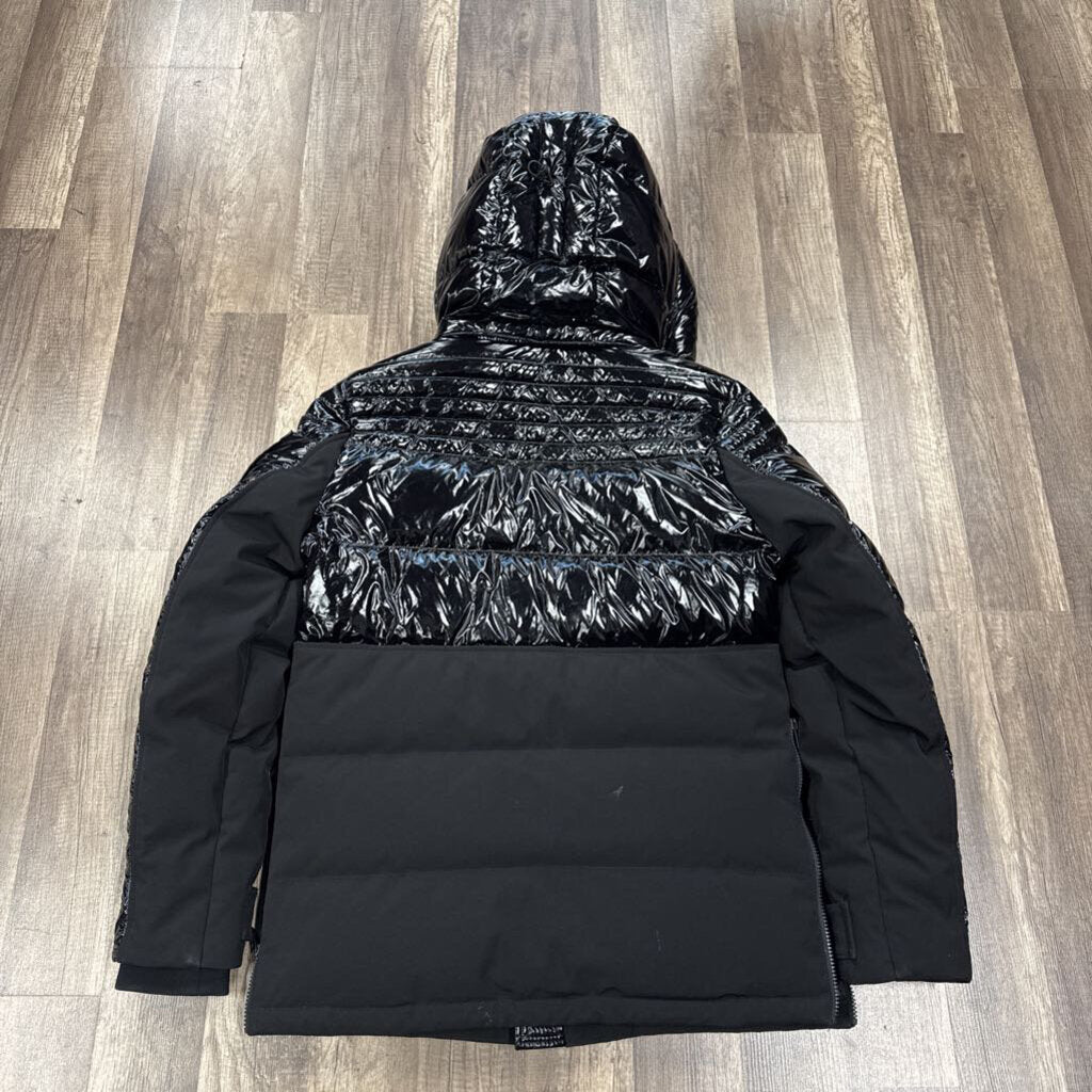 Moose Knuckle Patent Black Coat