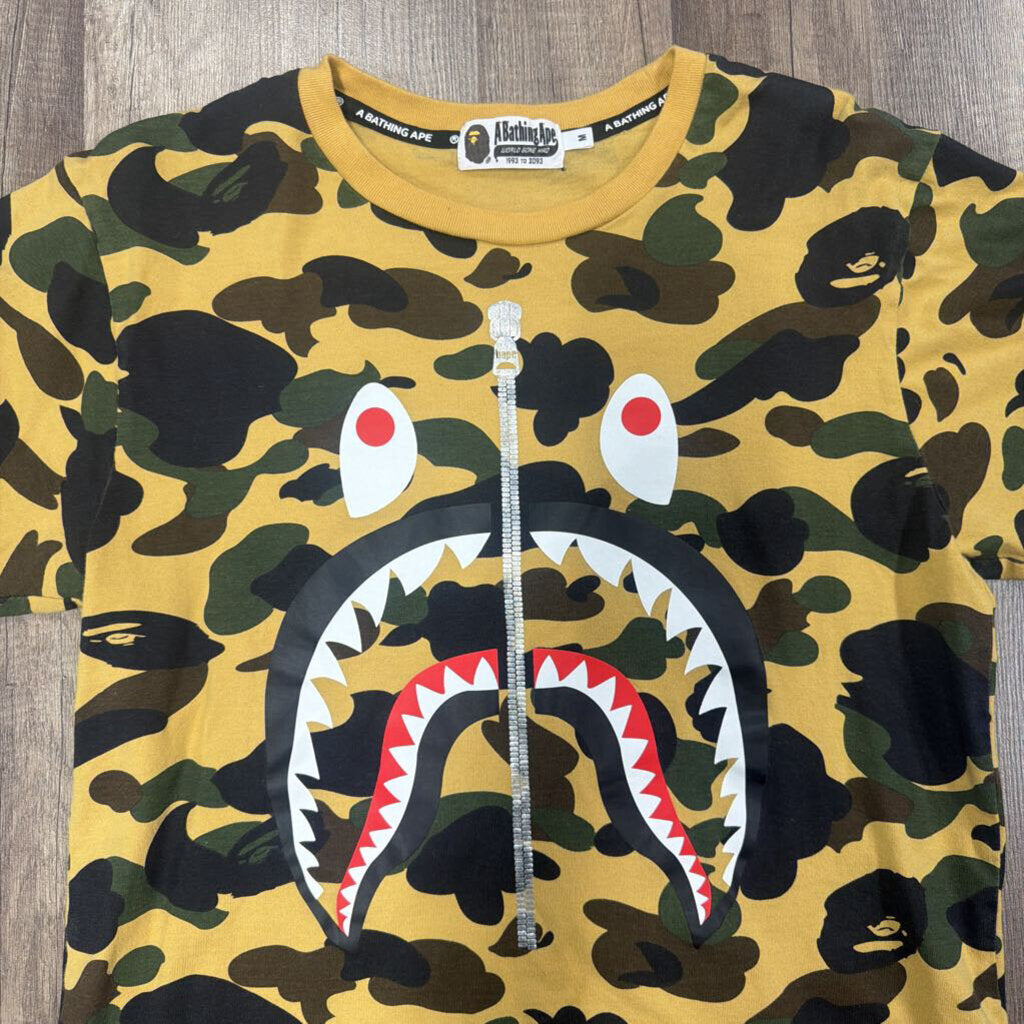 Bape camo shark zipper shirt