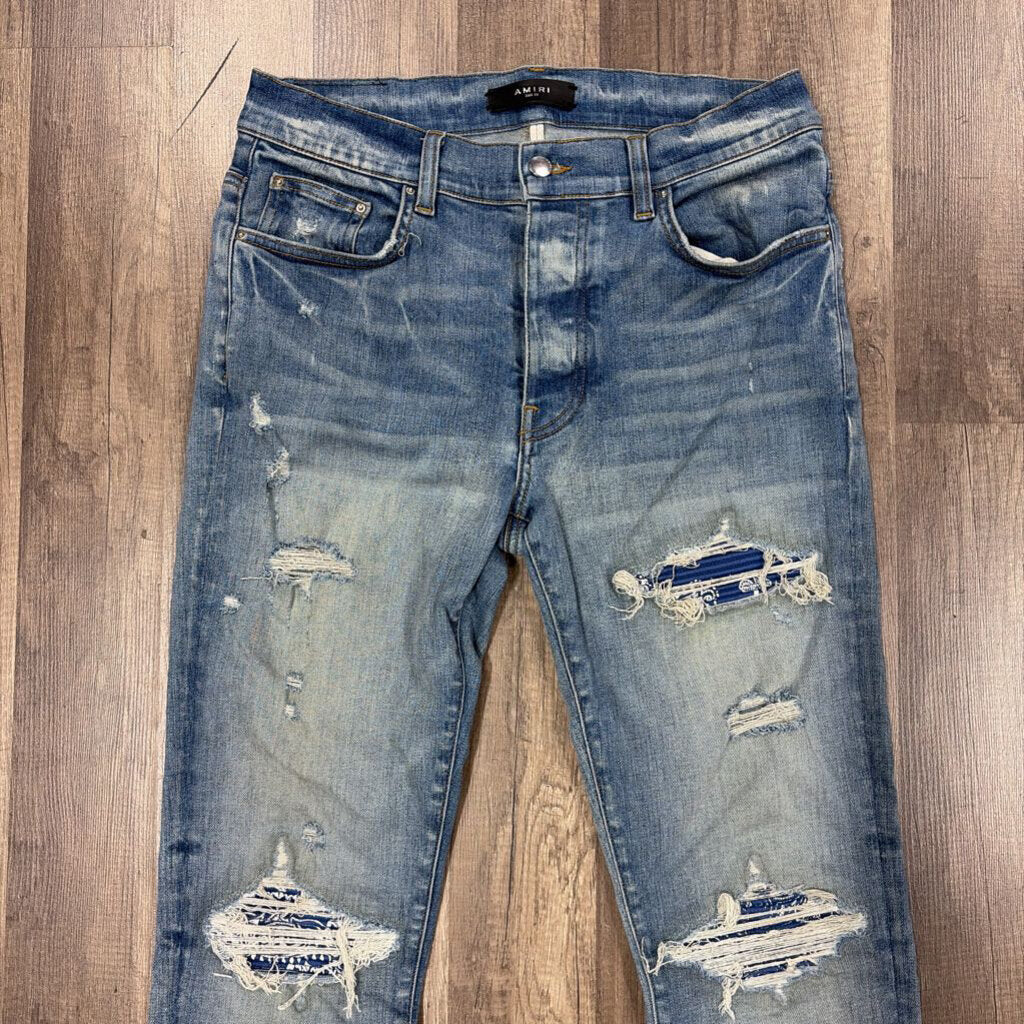 Amiri Jean Mx1 Blue Paisley patch