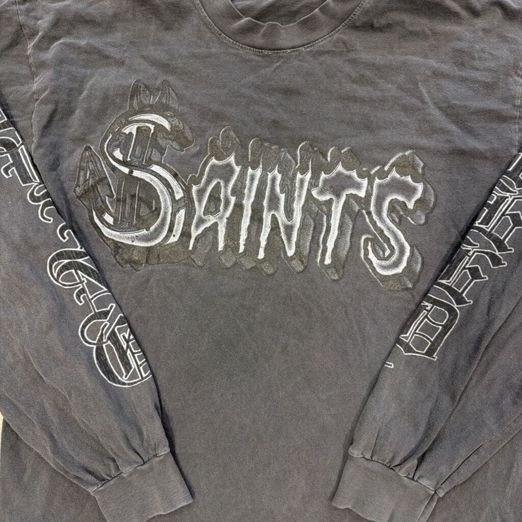 Saints dying bred logo shirt grey