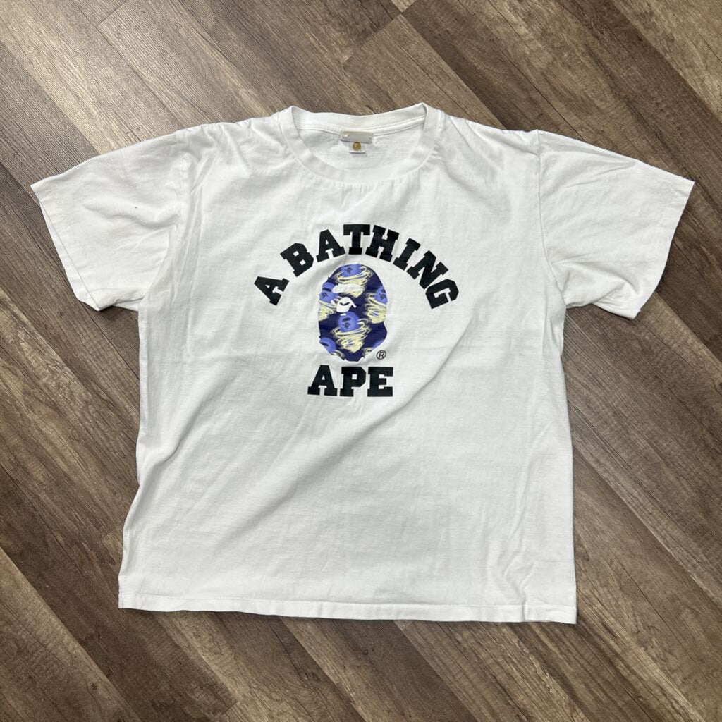 Bape Shirt white purple logo