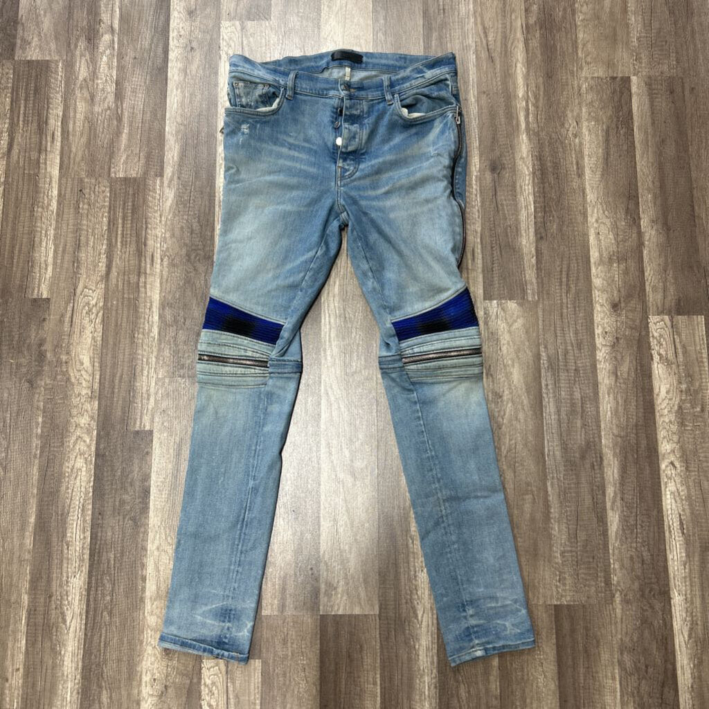 Amiri jean biker blue patch