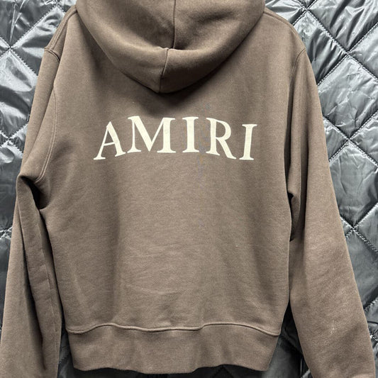 Amiri hoodie brown logo