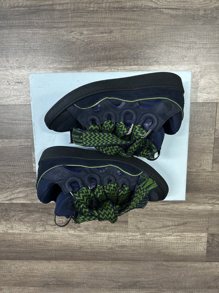 Lanvin Curb Sneaker Navy Blue Green Lace