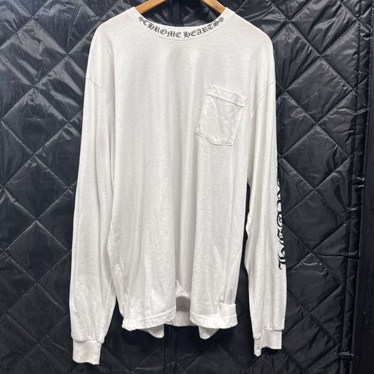 Chrome Hearts Long Sleeve White Neck Logo