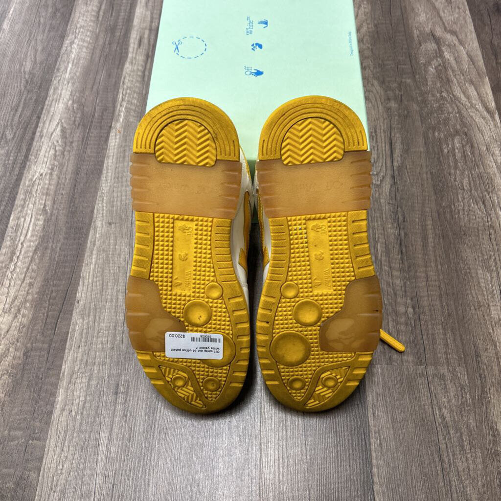 Off white out of office patent white yellow