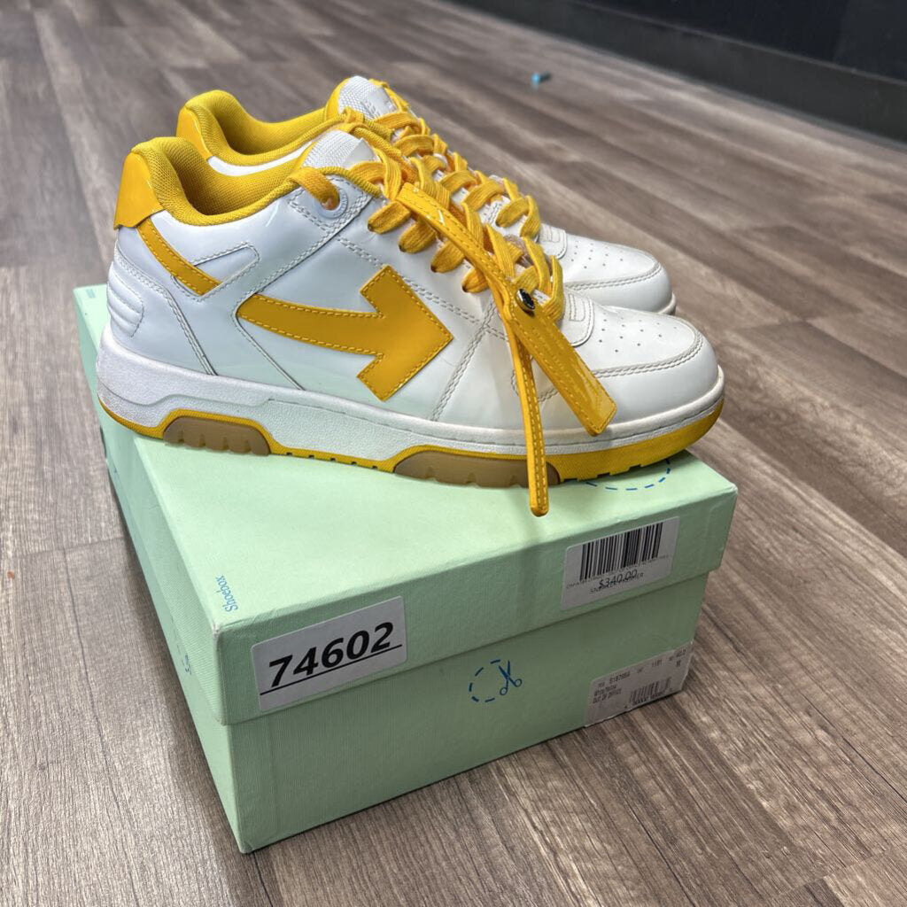 Off white out of office patent white yellow