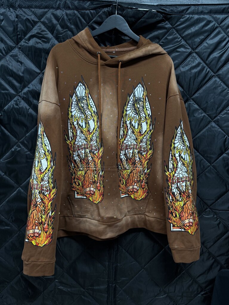 Who Decides War Hoodie Flame Glass Brown