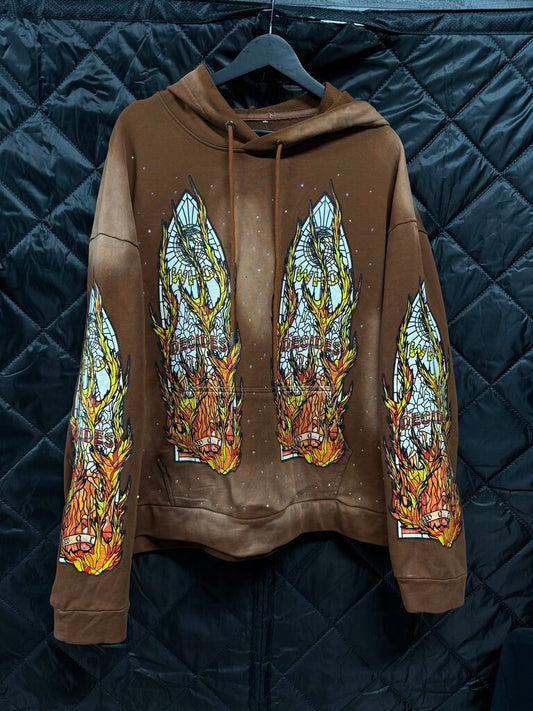 Who Decides War Hoodie Flame Glass Brown