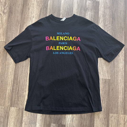 Balenciaga logo city print shirt