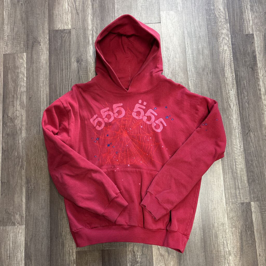 Sp5der red angel number hoodie