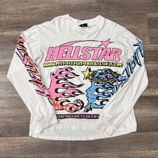 Hellstar records shirt cream pink