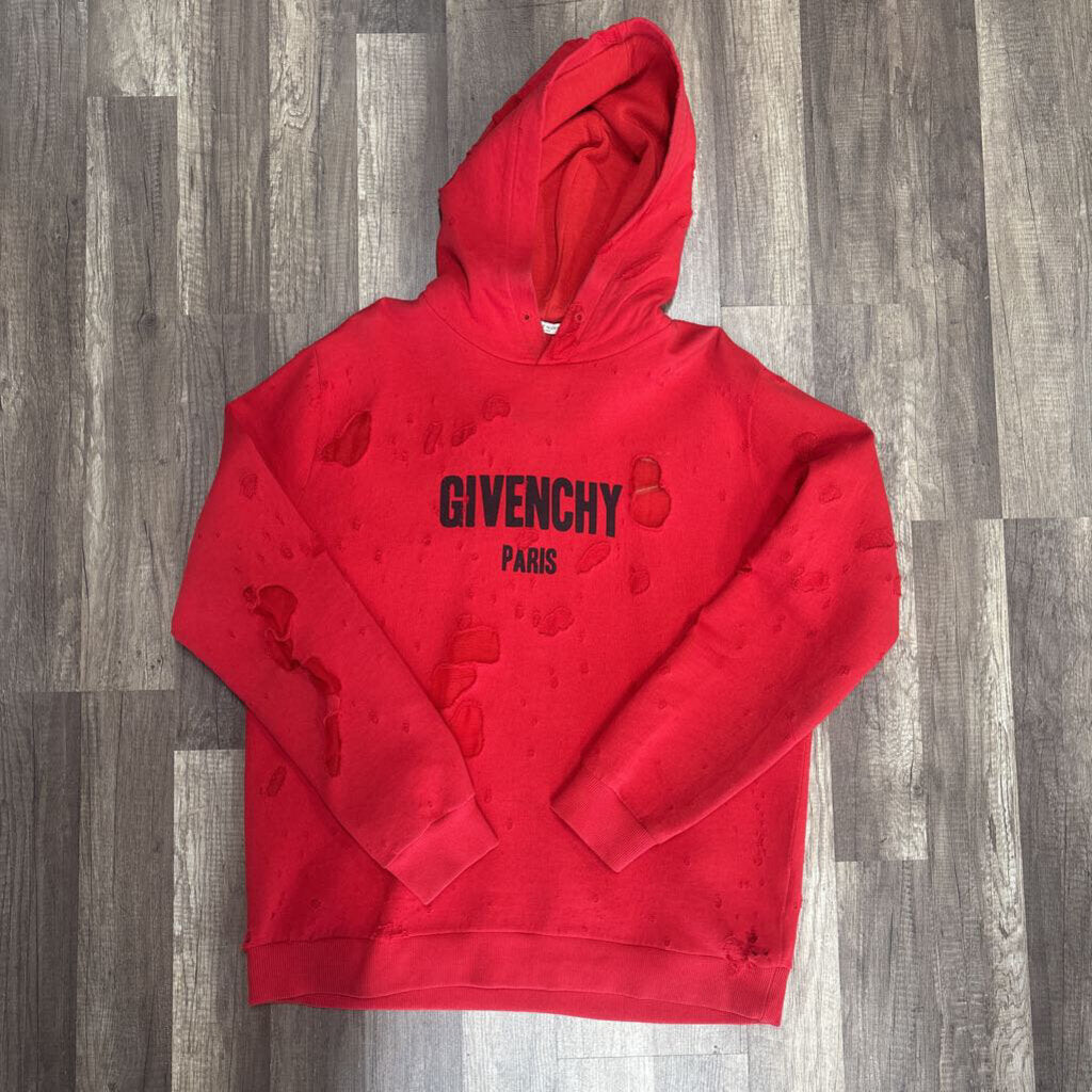 Givenchy hoodie red distress