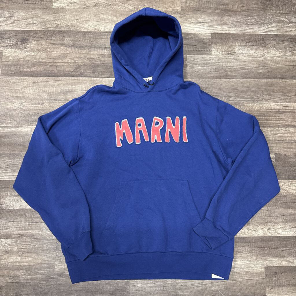 Marni logo hoodie blue