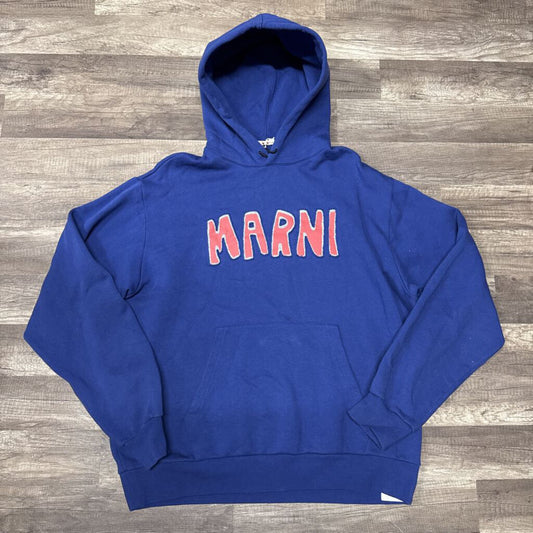 Marni logo hoodie blue