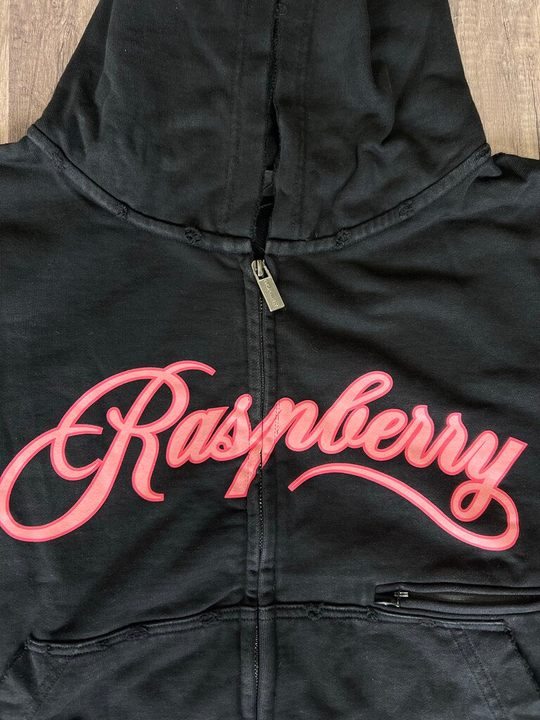 Raspberry Hills Black Hoodie Pink Logo