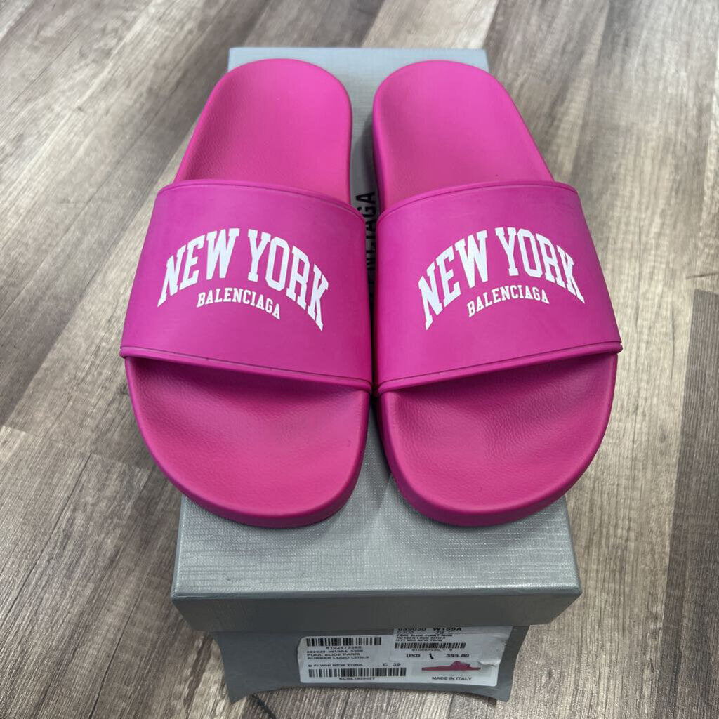 Balenciaga Pink New York Slides