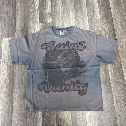 Saint Vanity Grey Jesus dissolve shirt